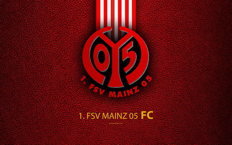 FSV Mainz 05 FC German football club, Bundesliga, leather texture, Mainz emblem, logo, Mainz, Germany, German Football Championships, HD wallpaper