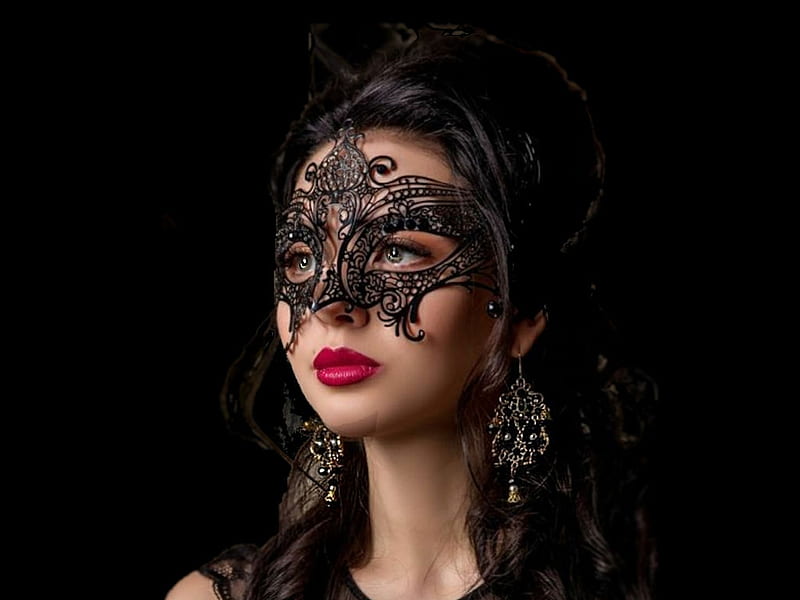 Dramatic Mask, etheral women, black apparel, color on black, women are special, masking you to join, womens wardrobe, album, the WOW factor, Etsy, female trendsetters, HD wallpaper