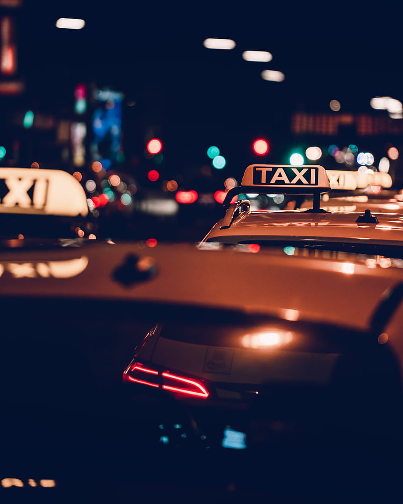 taxi, inscription, words, neon, HD phone wallpaper