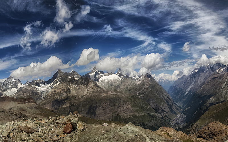 Alps, mountains, Zermatt, Switzerland, Europe, HD wallpaper