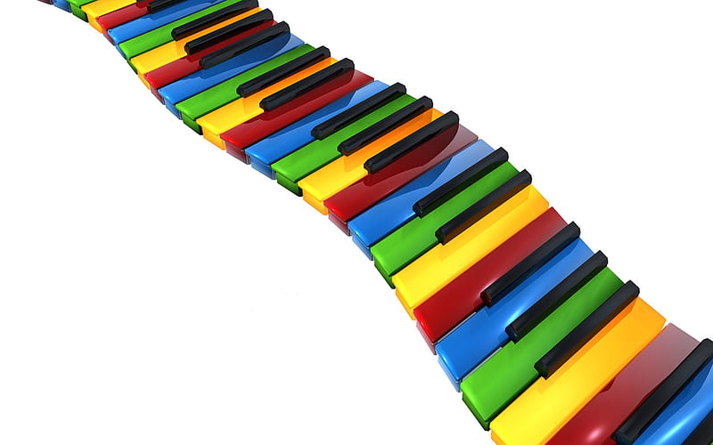 Colorful piano keyboard, HD wallpaper
