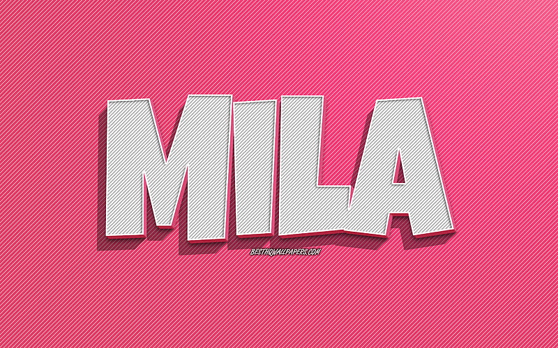 mila-pink-lines-background-with-names-mila-name-female-names-mila