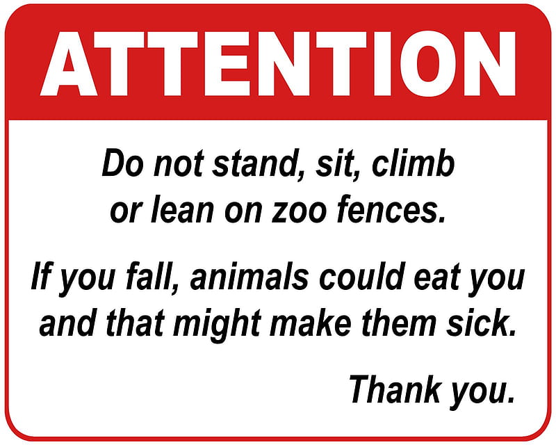 Warning Zoo, attention, funny, quote, HD wallpaper