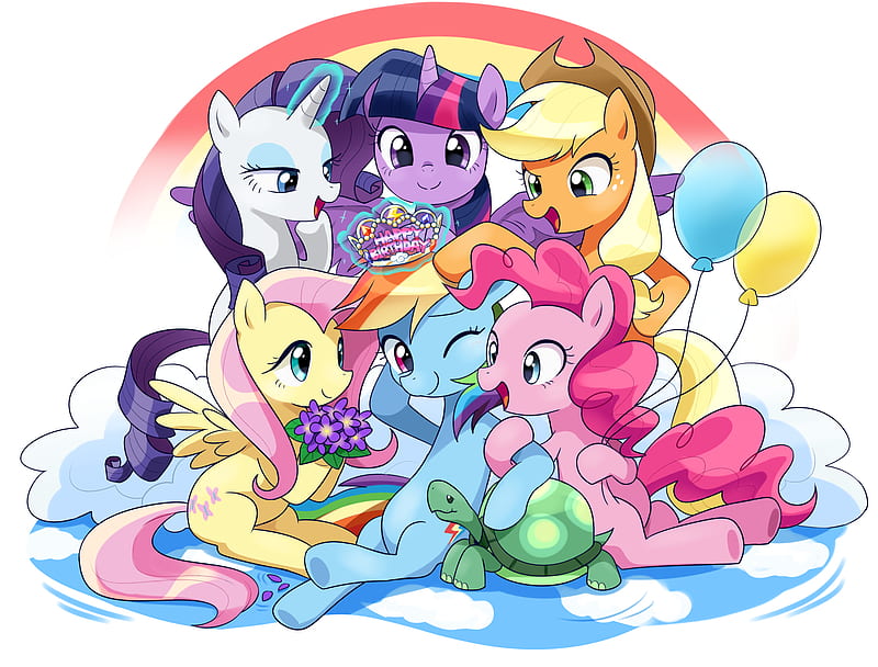 My Little Pony, My Little Pony: Friendship is Magic, Twilight Sparkle , Rainbow Dash , Fluttershy (My Little Pony) , Rarity (My Little Pony) , Pinkie Pie , Applejack (My Little Pony), HD wallpaper
