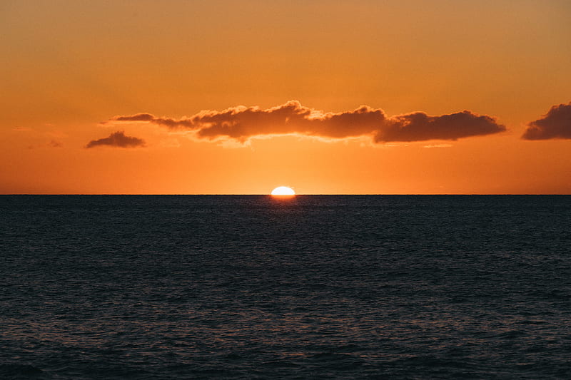 Sunset Ocean , ocean, sunset, nature, HD wallpaper