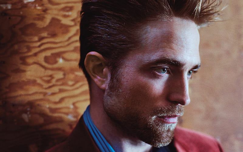 Robert Pattinson British actor, portrait, red jacket, HD wallpaper