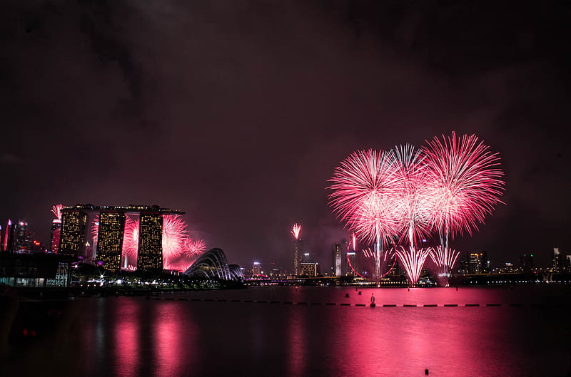 Marina Bay Sands, Singapore during nighttime, HD wallpaper