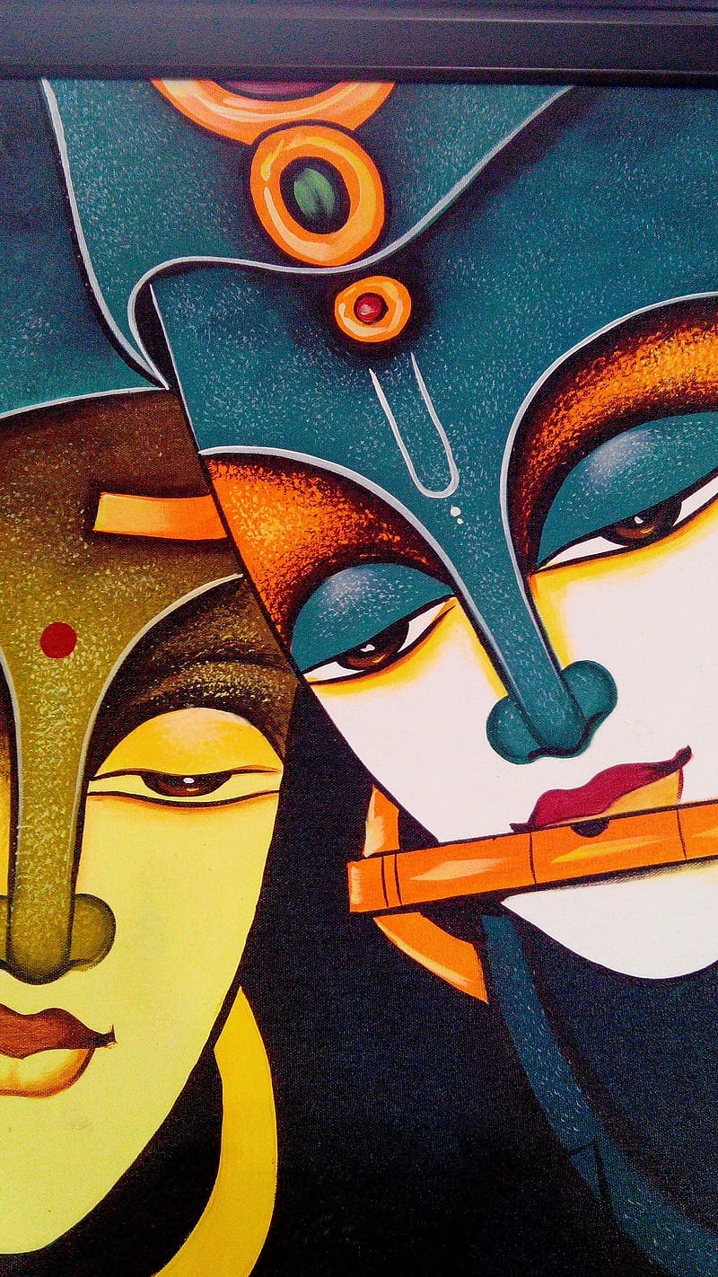 Krishna Bhagwan Artwork, krishna bhagwan, artwork, HD phone wallpaper