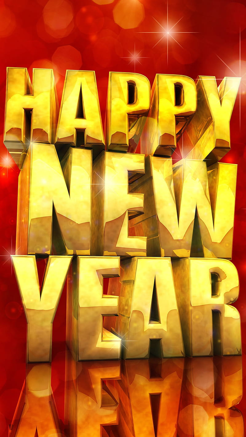Happy new year, 3d, letters, saying, words, HD phone wallpaper