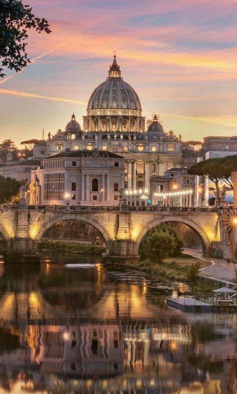 Roma , rome, roma, italia, italy night, church, nature, HD phone wallpaper