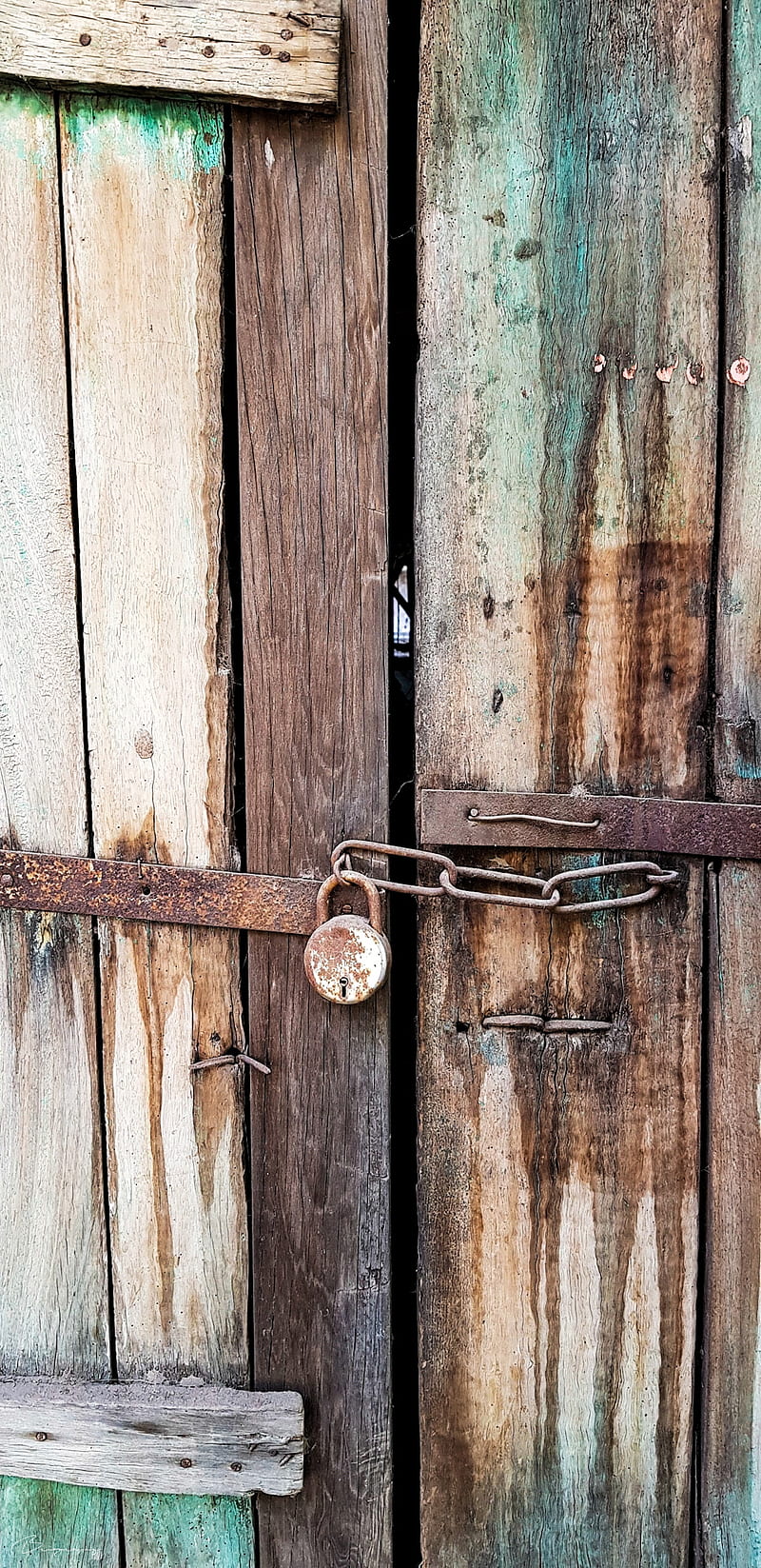 Vintage Door, lock, padlock, texture, wood, wooden, HD phone wallpaper
