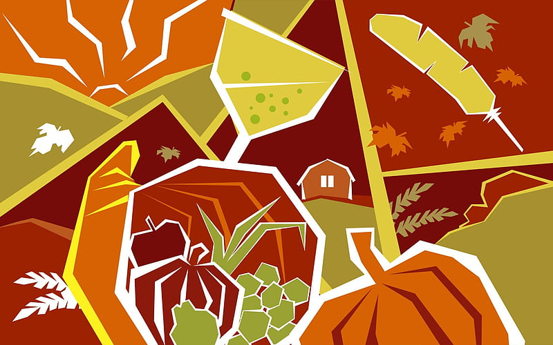 Bumper harvest-Thanksgiving day illustration design, HD wallpaper