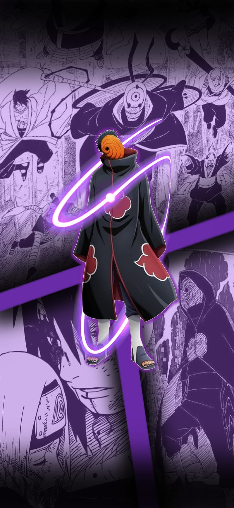 Tobi, akatsuki, folha, kurama, madara, obito, pedra, raposa, sharingan, HD phone wallpaper