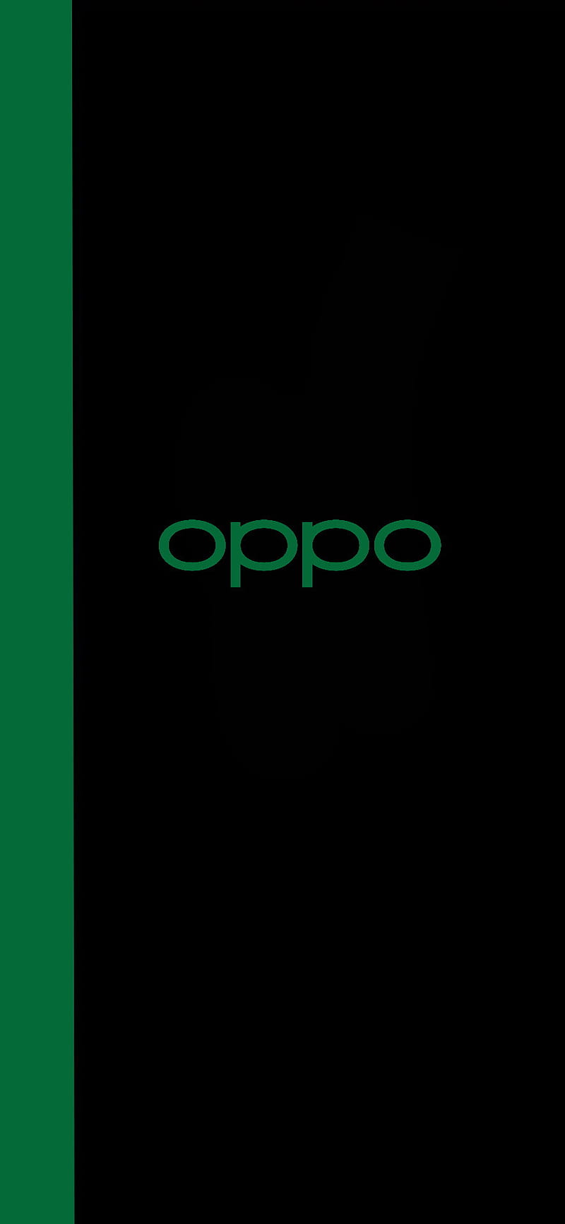 Oppo Logo, amoled, black, color os, edge, green oppo reno, simple, HD phone wallpaper