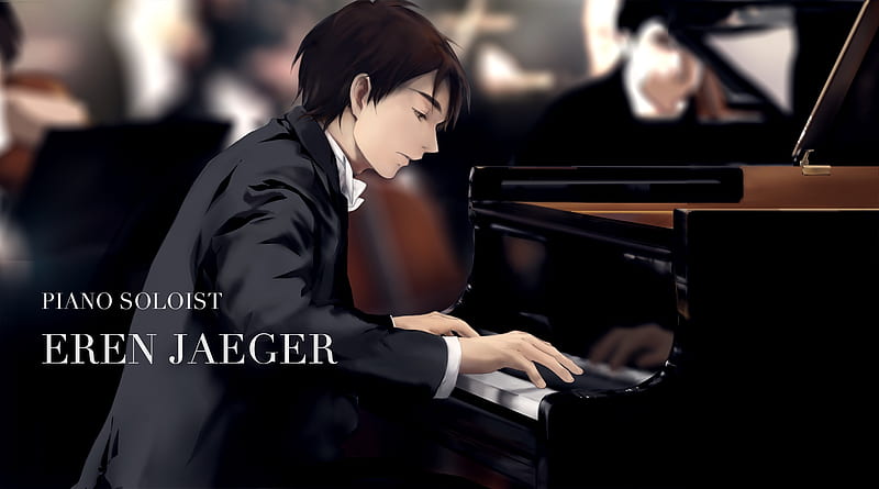 eren jaeger, pianist, musical, attack on titan, shingeki no kyojin, Anime, HD wallpaper