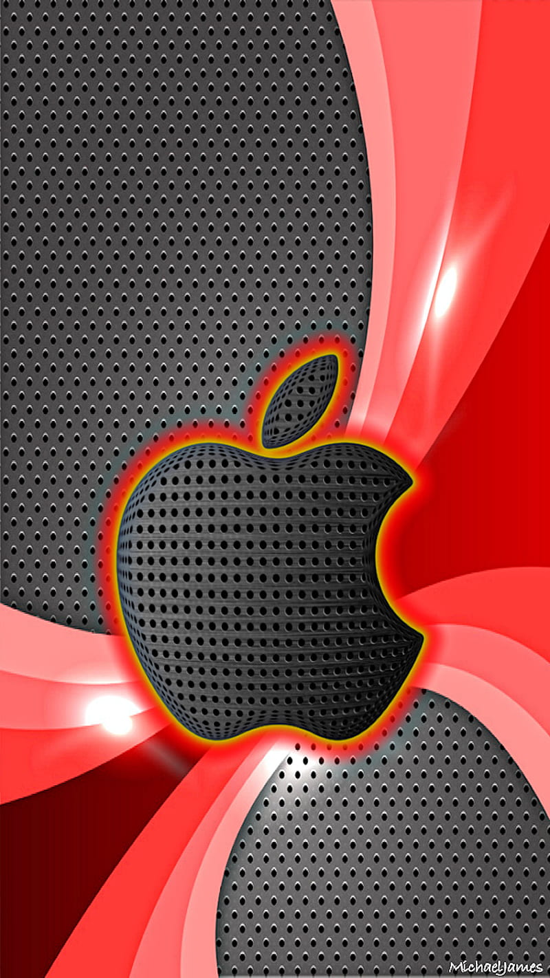 Apple Mesh Red, grill, logo, HD phone wallpaper