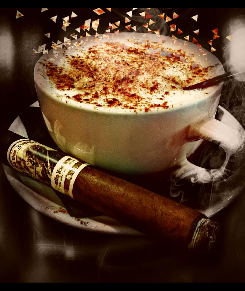 Capigar, cigar, cigars, coffee, food, smoke, HD phone wallpaper