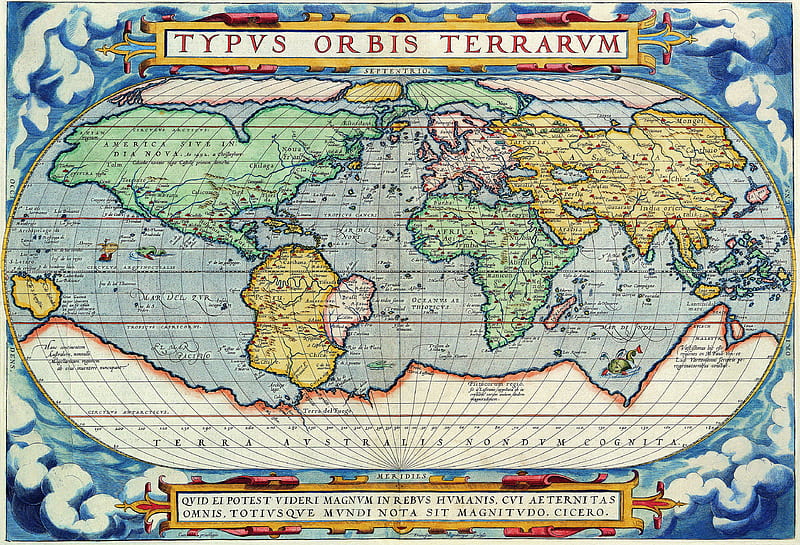Map From 1587 Hi-Res, world, hires, old, map, HD wallpaper