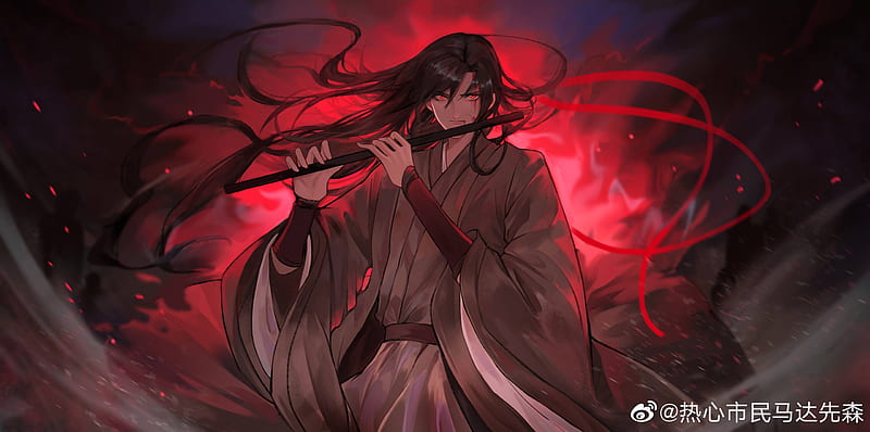 Mo dao zu shi, wei wuxian, flute, red eyes, shoujo, Anime, HD wallpaper