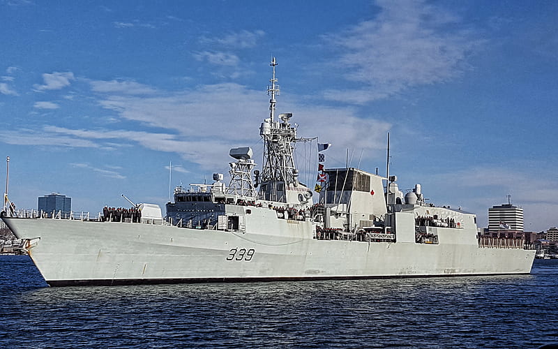 HMCS Charlottetown, canadian frigate, Royal Canadian Navy, Halifax-class frigate, Canadian warship, Canada, HD wallpaper