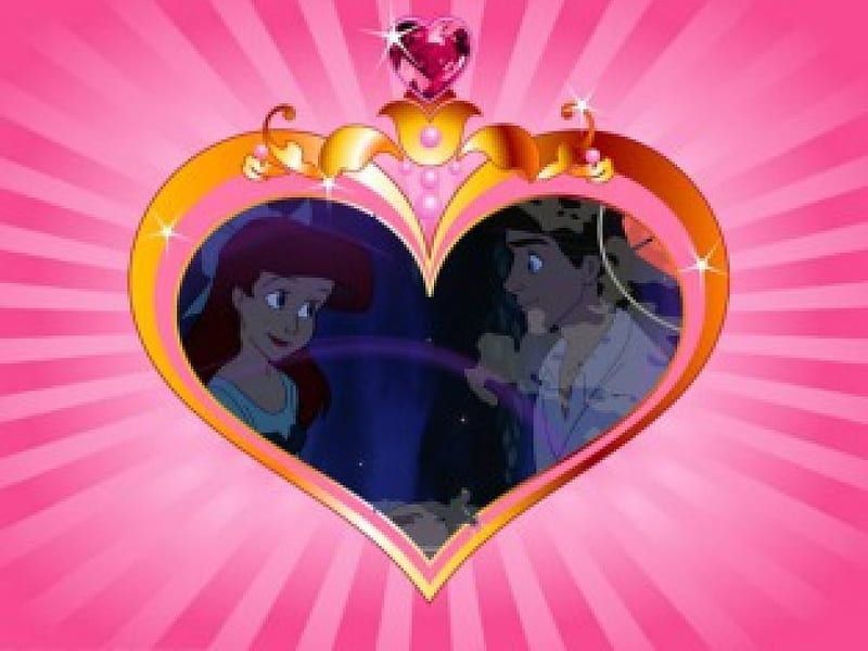 Ariel And Eric Disney Princess Valentine's Day, Ariel, Princess, Disney, Valentine, Eric, And, S, HD wallpaper