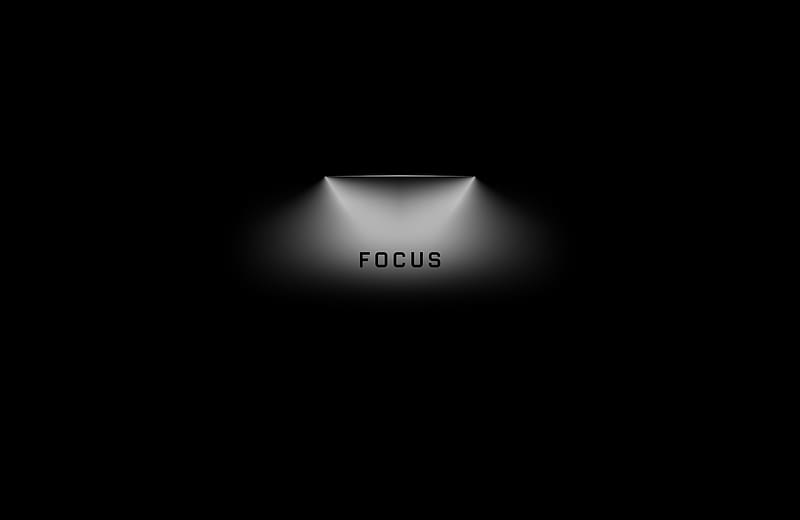 Focus Black, motivation, quotes, typography, dark, black, HD wallpaper