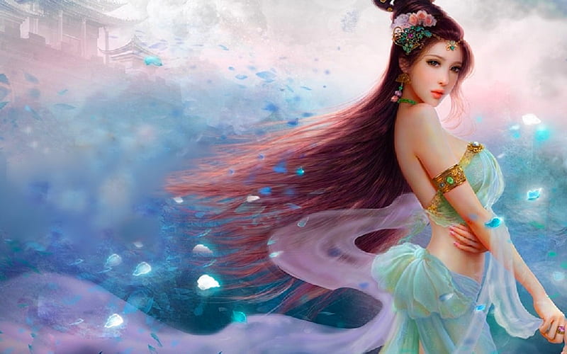 Fantasy Girl, pretty, art, lovely, bonito, woman, fantasy, girl, digital,  asian, HD wallpaper | Peakpx