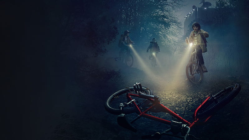 Stranger Things, entertainment, tv series, netflix, bicycles, HD wallpaper