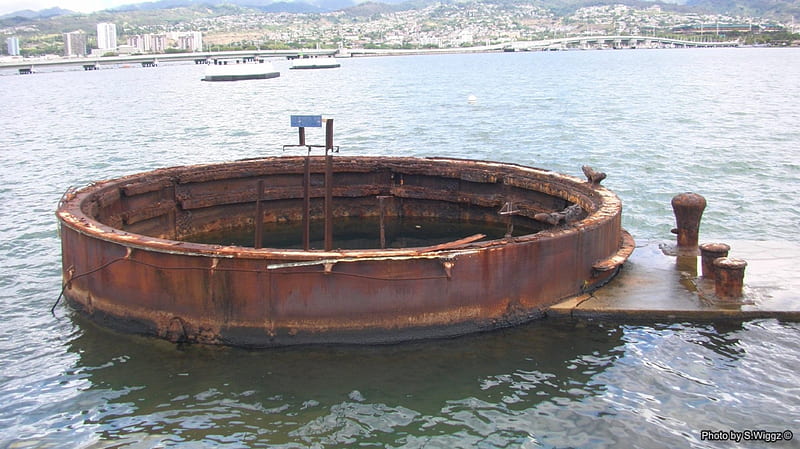 Wreckage of the USS Arizona, Pearl Harbot, Harbor, Hawaii, Pearl, Wreckage, Arizona, USS, HD wallpaper