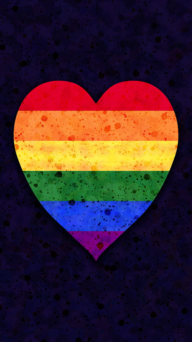 Rainbow LGBT Heart, Adoxalinia, June, Rainbow, acceptance, activist, background, blue, color, community, day, diversity, flag, gay, gender, genderfluid, girl, glitter, heart, human, lgbt, lgbtq, love, month, parade, power, pride, proud, rights, solidarity, strong, teen, together, tolerance, yellow, HD phone wallpaper