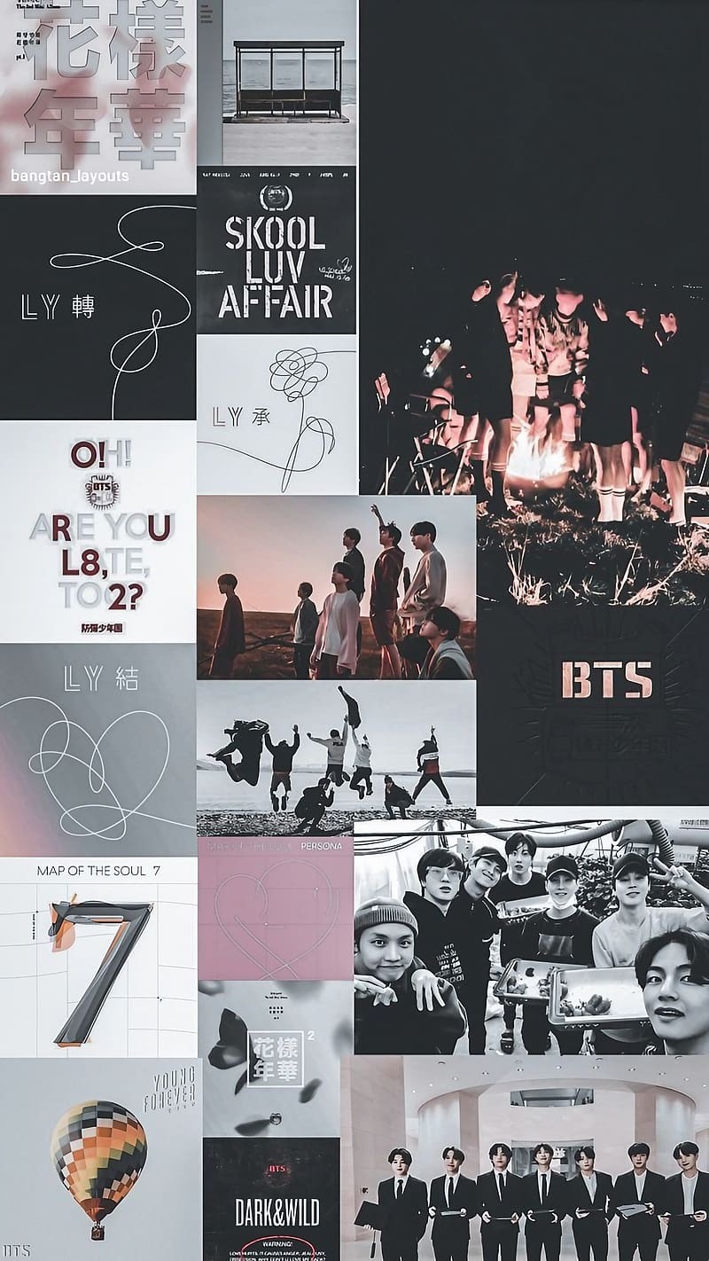 2k Free Download Aesthetic Bts Black And White Collage Korean Singer Kpop Hd Phone