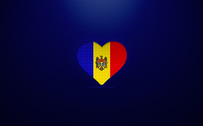 I Love Moldova Europe, blue dotted background, Moldovan heart, Moldova, favorite countries, Love Moldova, Moldovan flag, HD wallpaper
