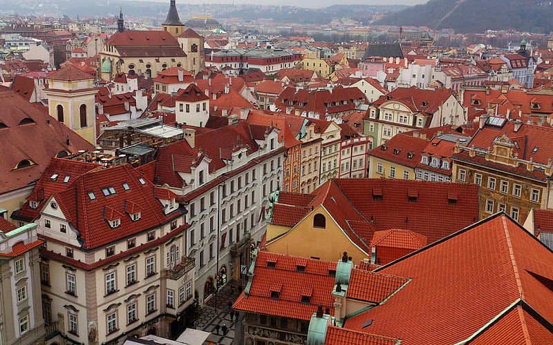 Prague, Czech Republic, old houses, urban Panorama, HD wallpaper