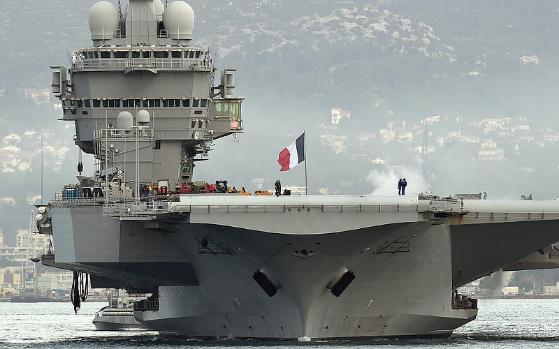 Charles de Gaulle, R91, French aircraft carrier flagship, French Navy, atomic aircraft carrier, France, HD wallpaper