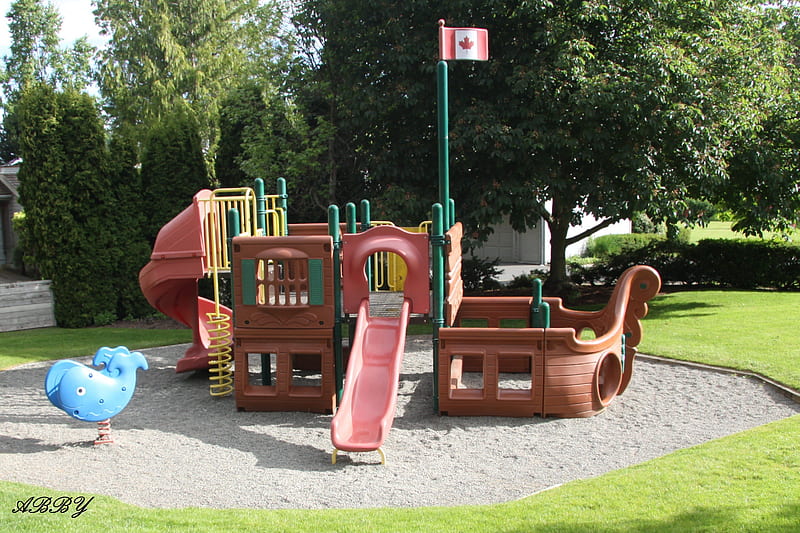 A playing ground, graphy, brown, toys, flag, HD wallpaper