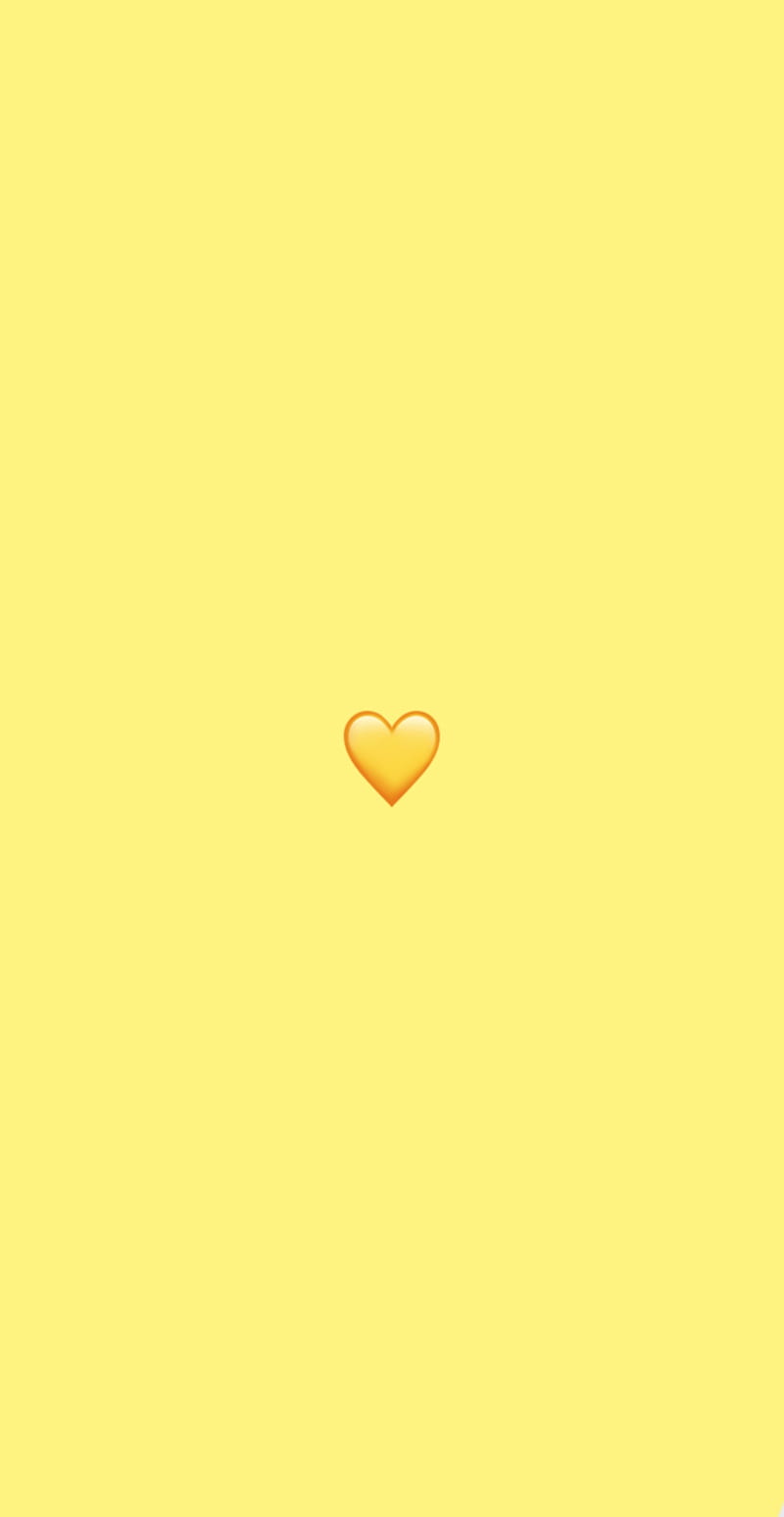 Yellow heart, emoji, heart, iphone, love, yellow, HD phone wallpaper