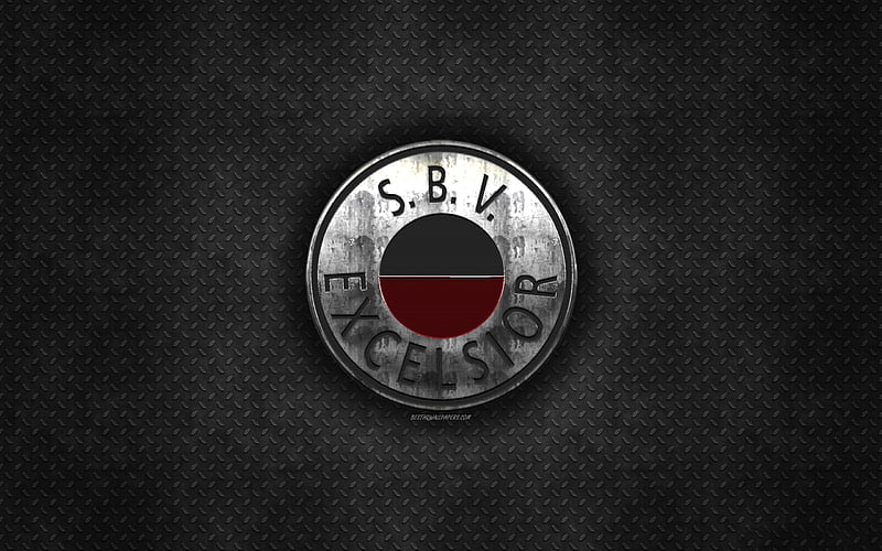 SBV Excelsior, Dutch football club, black metal texture, metal logo, emblem, Rotterdam, Netherlands, Eredivisie, Premier Division, creative art, football, HD wallpaper