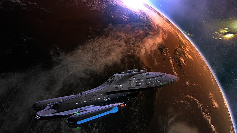 uss voyager, stars, ship, plant, space, movies, HD wallpaper