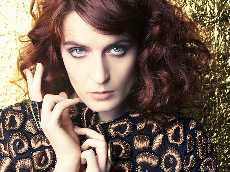 Florence Welch, artist, redhead, band, woman, singer, girl, hand, florence and the machine, HD wallpaper