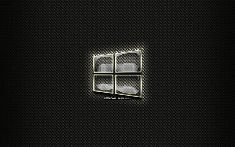 Windows 10 glass logo, black background, OS, artwork, brands, Windows 10  logo, HD wallpaper | Peakpx
