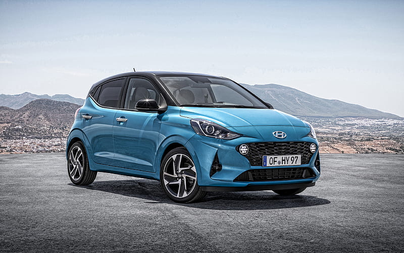 2020, Hyundai i10, exterior, front view, compact hatchback, new blue i10, Korean cars, Hyundai, HD wallpaper