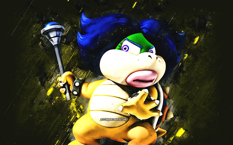 Ludwig von Koopa, Super Mario, Mario Party Star Rush, characters, yellow stone background, Super Mario main characters, Ludwig von Koopa Super Mario, HD wallpaper