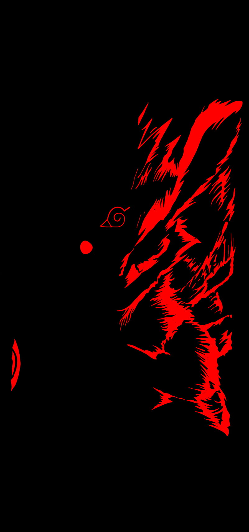 Flaming Kurama , naruto, red, surreal, asif, background, black, aafat, HD phone wallpaper