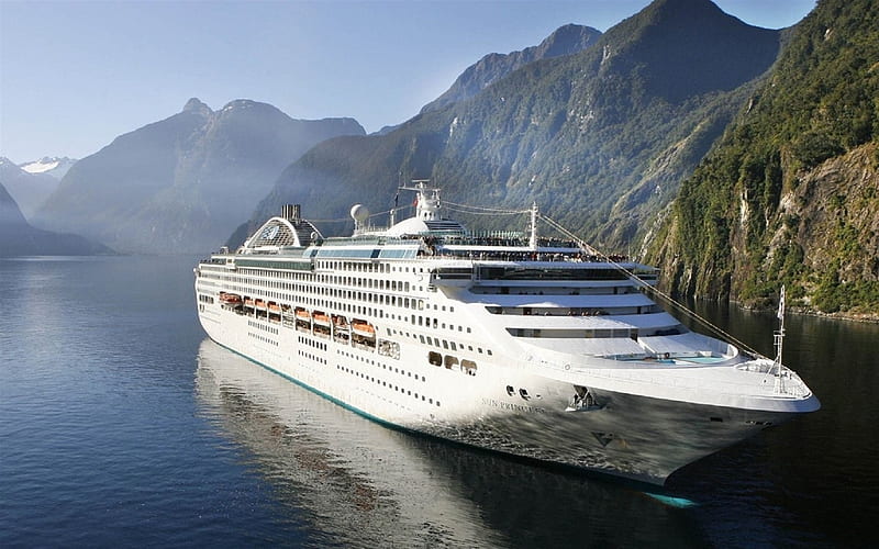 Sun Princess, cruise ship, sea, Fincantieri, Princess Cruises, HD wallpaper