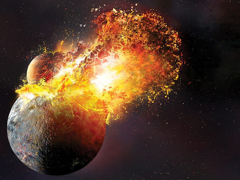 The planetary collision that formed the Moon may have been way more violent than we thought, HD wallpaper