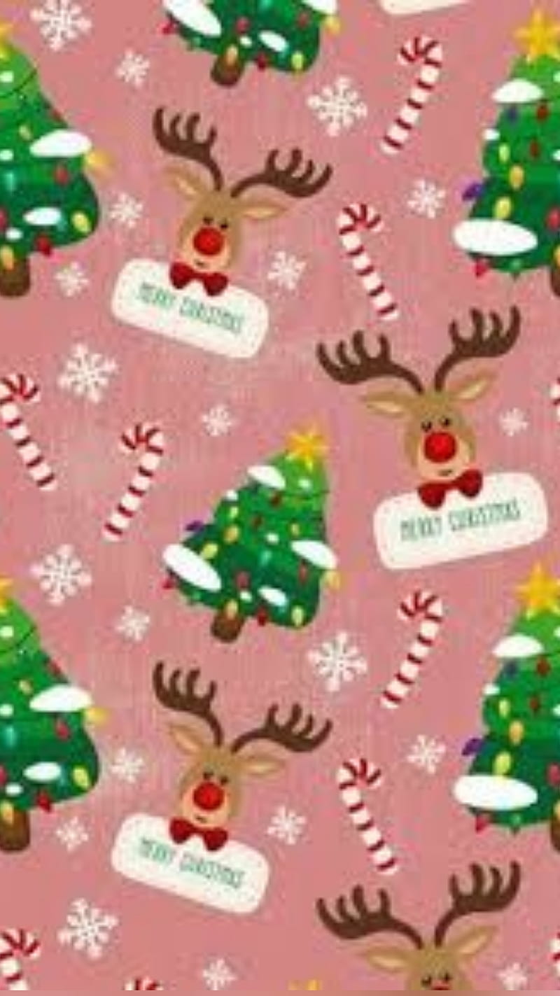 Christmas, animals, animal, rose, red, verde, yellow, marron, HD phone wallpaper