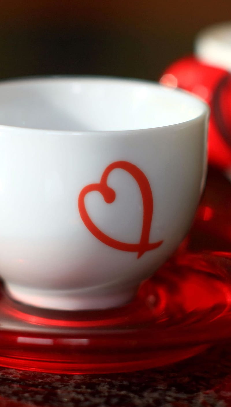 Lovely Cup, heart, red, HD phone wallpaper | Peakpx