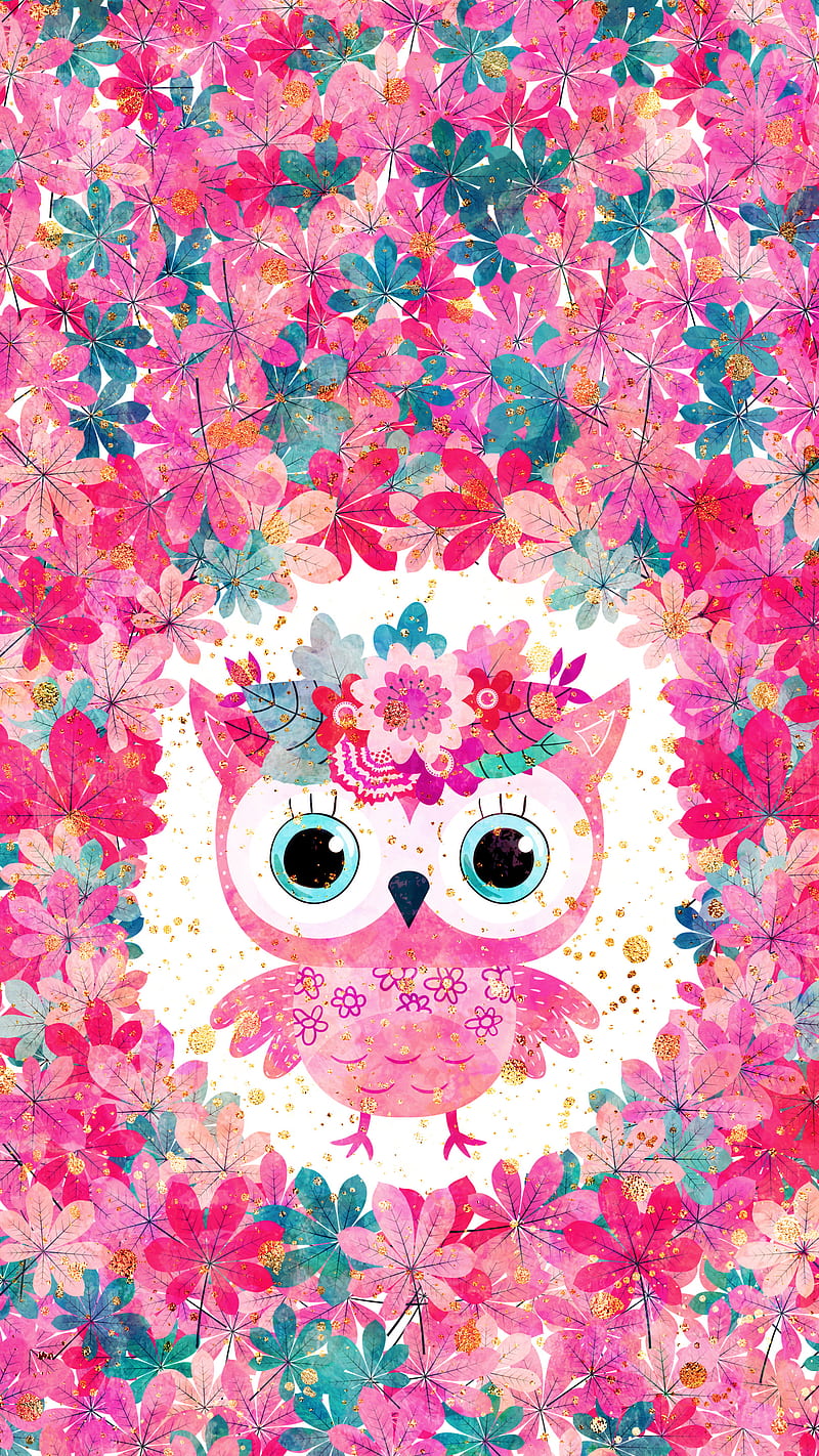 cute pink owl wallpaper for iphone