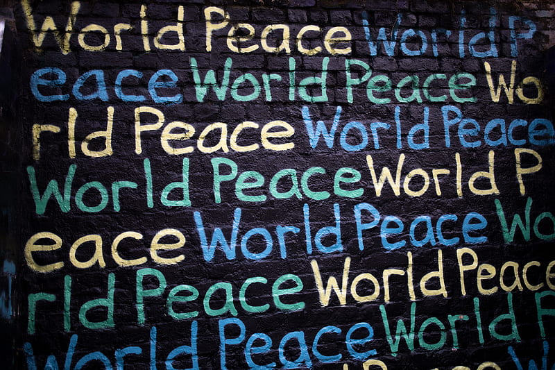 World Peace text printed on wall, HD wallpaper