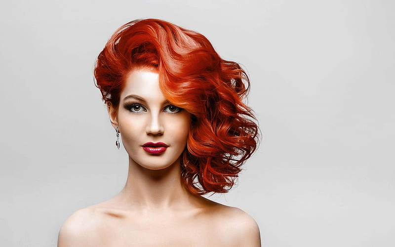 Redhead, girl, model, jewel, face, woman, HD wallpaper | Peakpx
